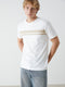 Crew Neck Short Sleeve Striped Combed Cotton Men's T-shirt